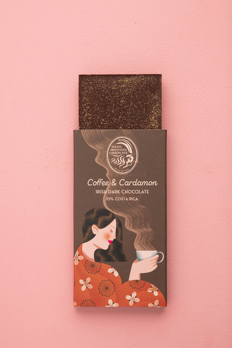 70 Dark Chocolate with Coffee Cardamon Hazel Mountain Chocolate